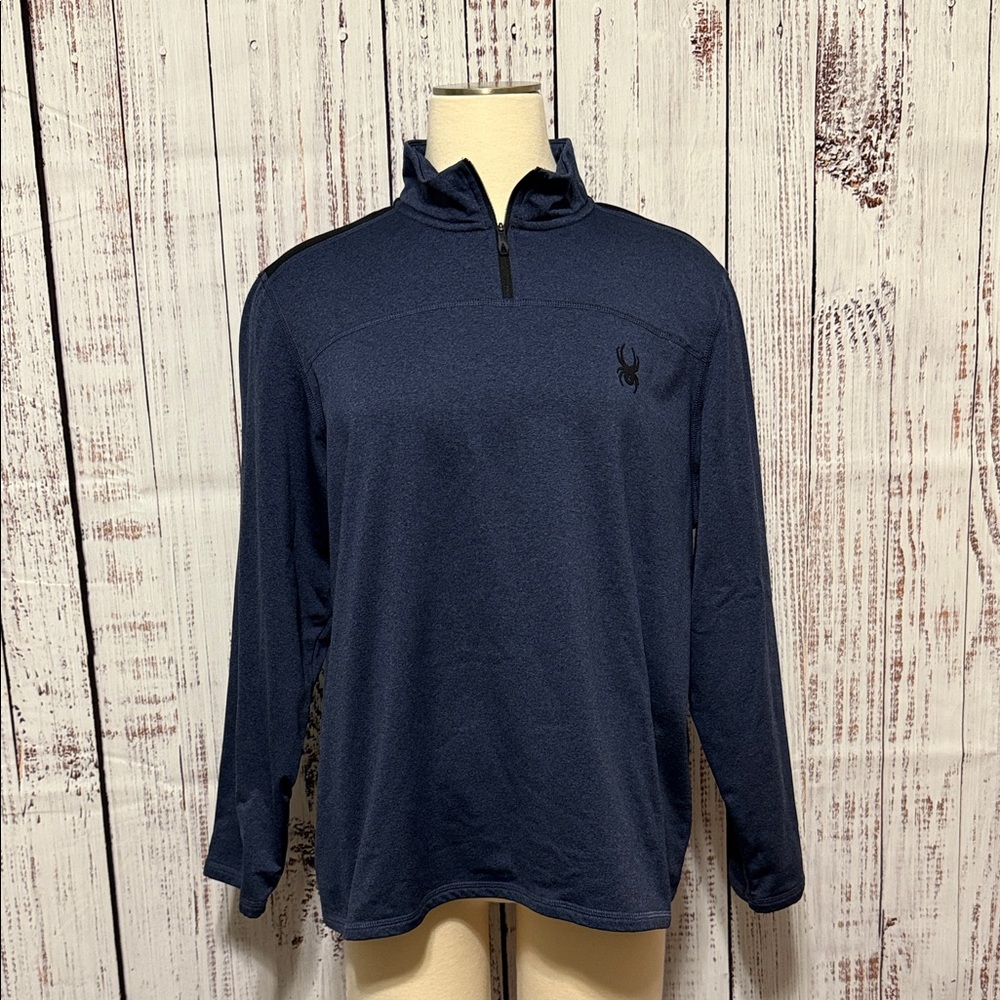 Spyder Active Dark Blue Quarter-Zip Jacket‎